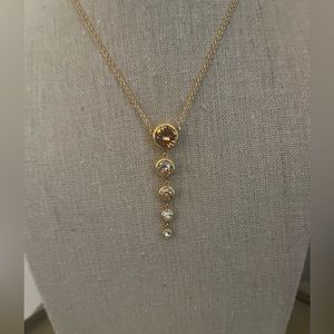 Gold and crystal necklace 15-18”